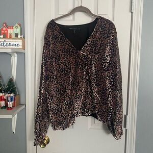White house black market Stylish Leopard Print Women's Top
